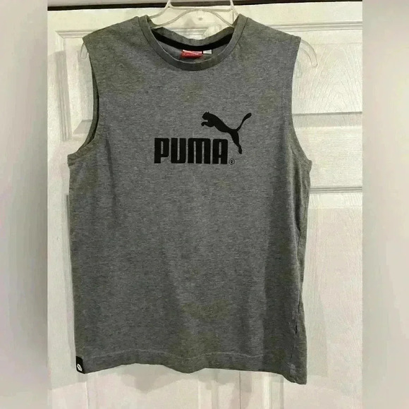 PUMA Men Printed Round Neck Cotton Blend Grey T-Shirt size M - Picture 3 of 8